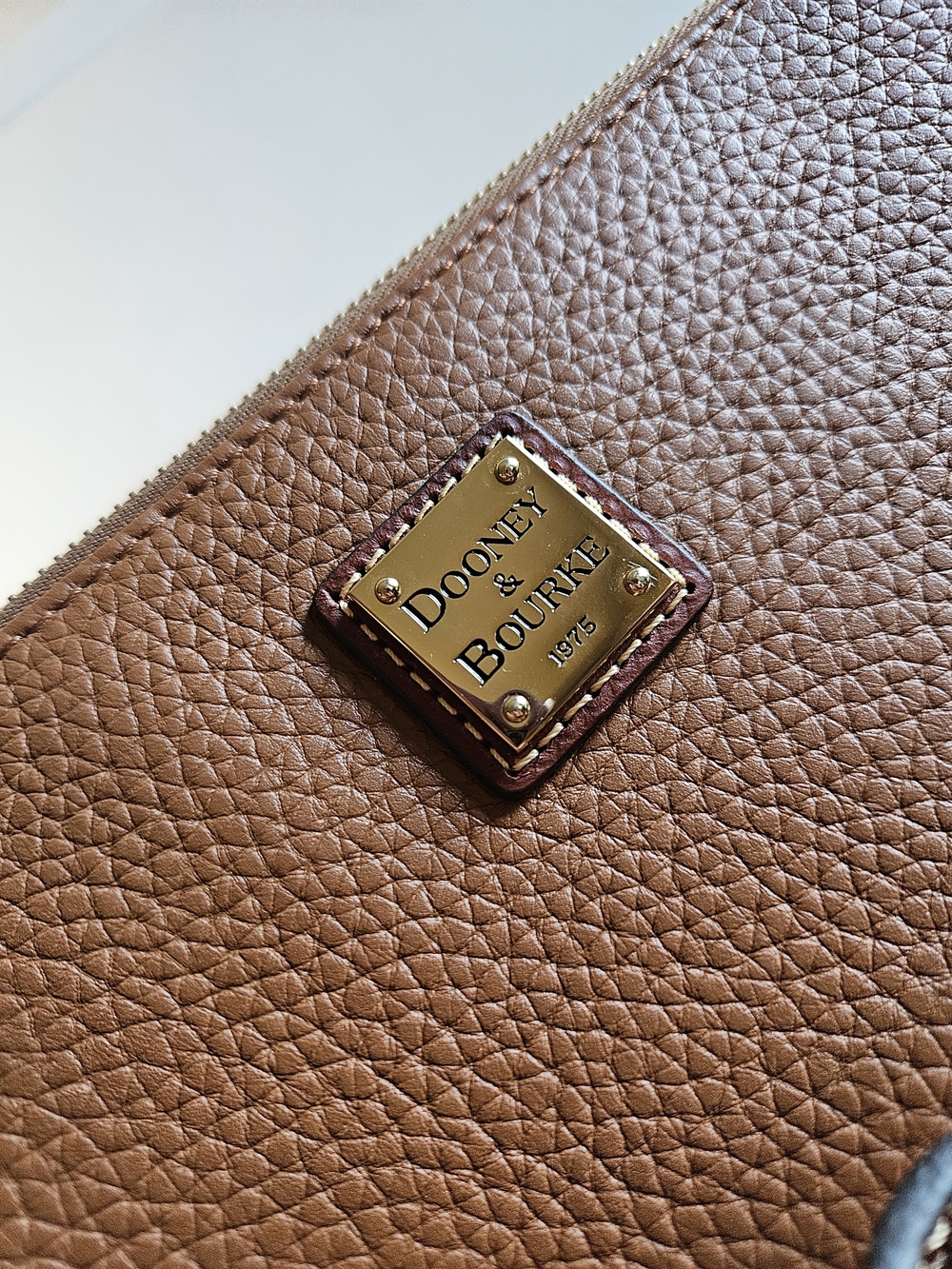 Dooney & Bourke Brown Pebbled Leather Janine Crossbody - Picture 3 of 9